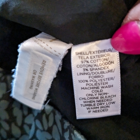 Loft Size 12 Black & Gray Leaf Patterned Pencil Skirt - Picture 10 of 11